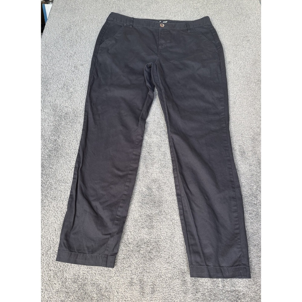 Old Navy Womens Skinny Stretch Chino Pants Black Size 10 Mid Rise Tapered Leg
